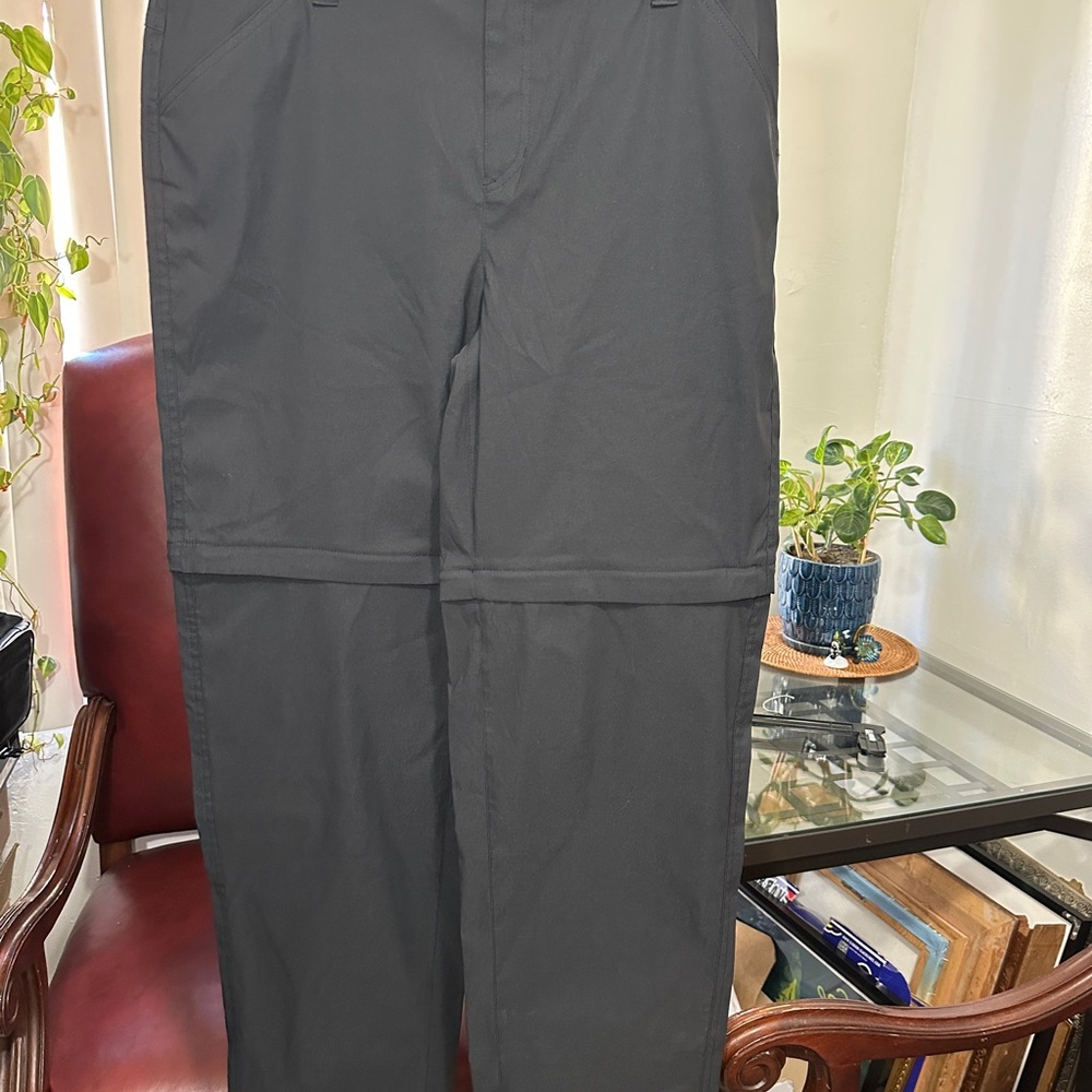 Eddie Bauer Women's Convertible Zip Off Hiking Nylon Pants Shorts Sz 16 Gray